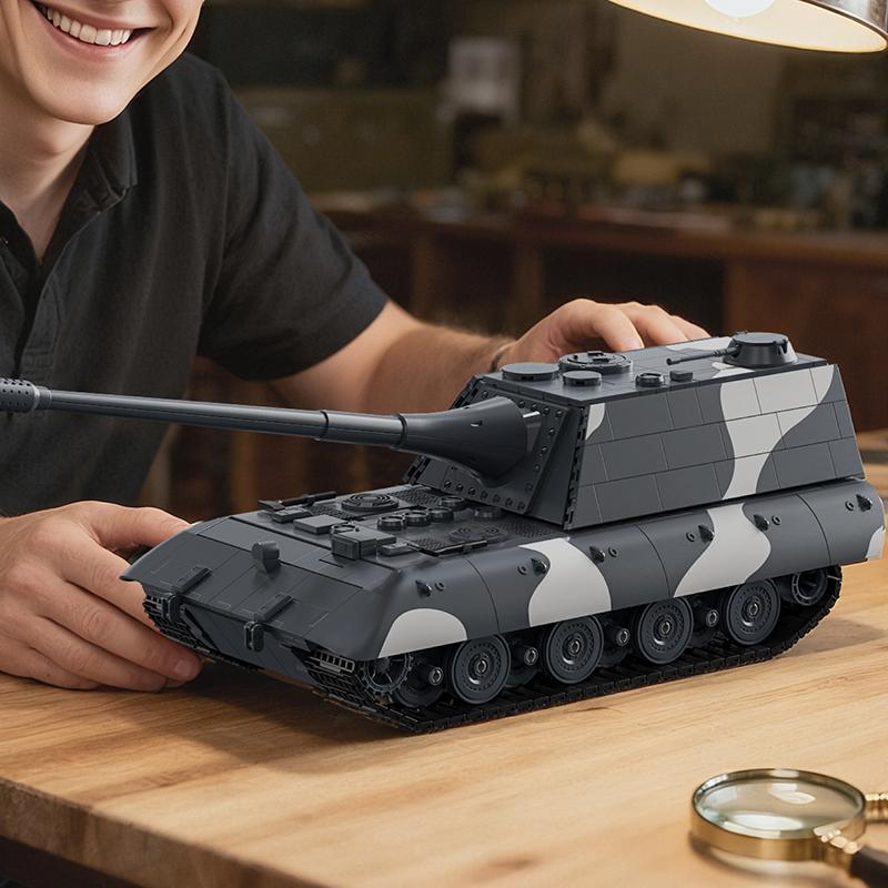 World War 2 Ww2 Army Military Soldiers E-100 Heavy Tank Model Assemble Building Blocks Bricks Toys For Children Gift
