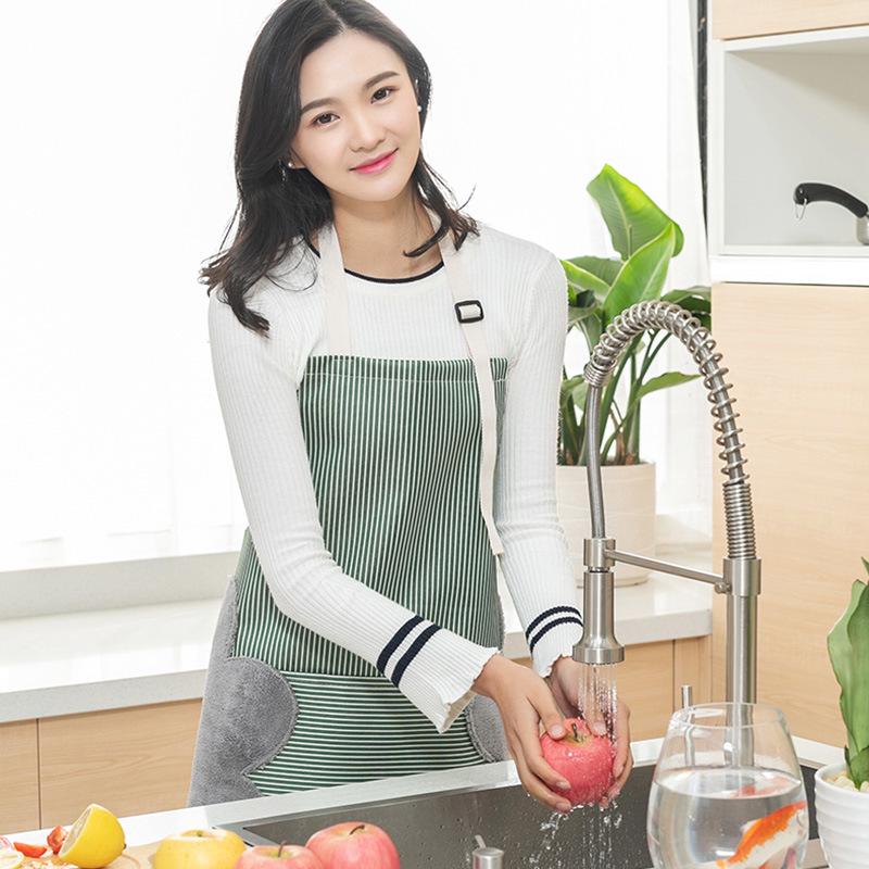 2/3Pcs Apron Set Waterproof Oil Proof for Women Men Kitchen Cooking Workwear Home Smock with Hand Wipe