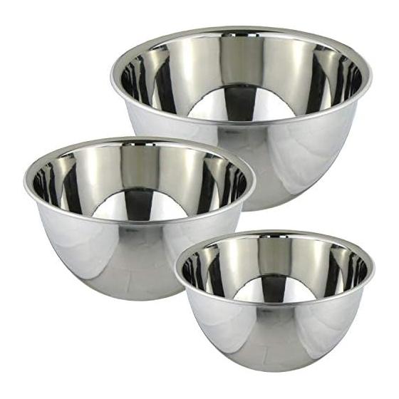Nagao Tsubamesanjo Deep Bowl Set 20cm 23cm 26cm 18-8 Stainless Steel Made in Japan
