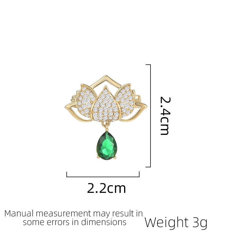 New Women's Light Luxury Design Water Drop Flower Small Breast Needle Clothing Coat Accessories Fashion Jewelry