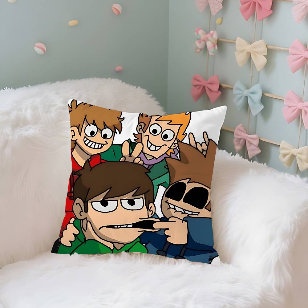 Funny EEddsworld Case Plush Fabric Soft Pillowcase Double Sided Print Cushion Cover Household Gifts