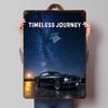 Timeless Journey: Car and UFO Metal Poster Customized Wall Art Retro Vintage Tinplate Signs for Man Cave Decoration Home House