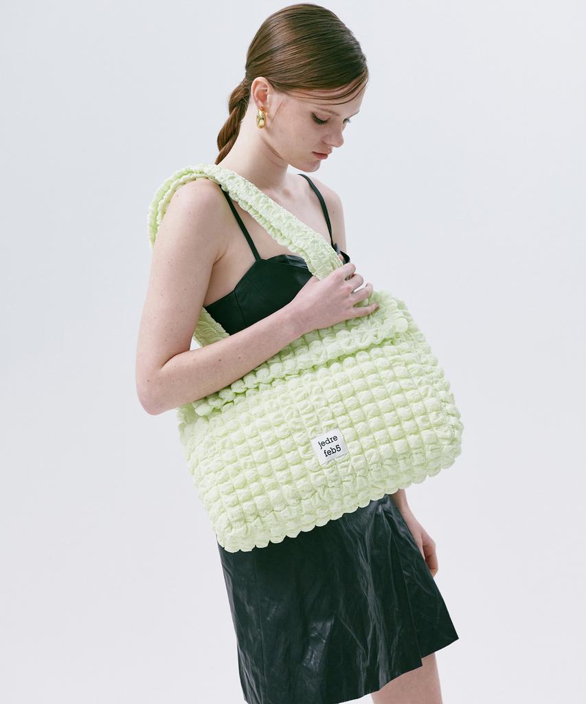 Jedrefeb5 Croffle Shoulder Bag Lime Yellow