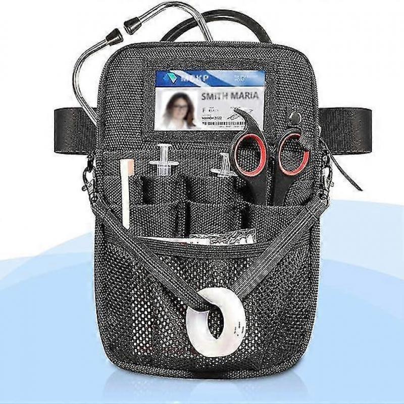 Nurse Fanny Pack, Medical Equipment Organizer Pouch, Utility Waist Bag for Stethoscopes, Dressing Scissors and Other Medical Supplies, (Black) Ternel