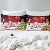 Weihnachtsthema Dreiteiliger Bettbezug Digitaldruck Bettwäscheset Vier Jahreszeiten Bettdecke