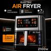 Dual Heat Metal Air Fryer 7L 2100W Touch Control for Home