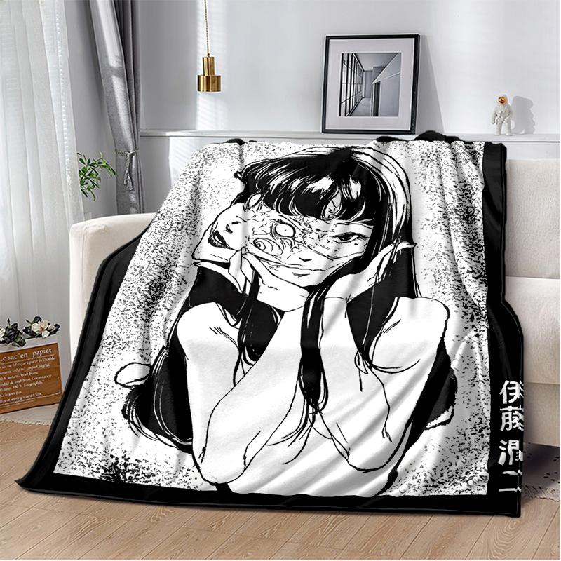 Horror Junji Ito Tomie Kawakami Ghost cartoon Soft Blankets,Throw Blanket Comfortable Blanket for Picnic Beds Sofa Home Bedroom