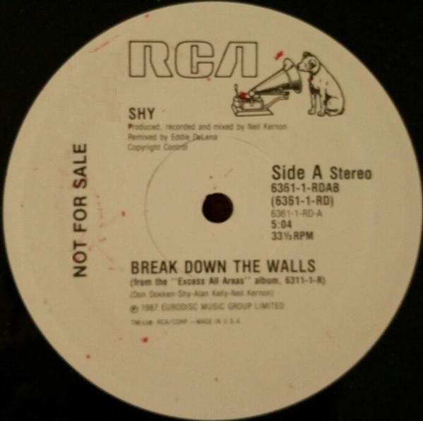 12inch Record SHY Break Down The Walls 63611RDAB RCA 1987 US Rock Used