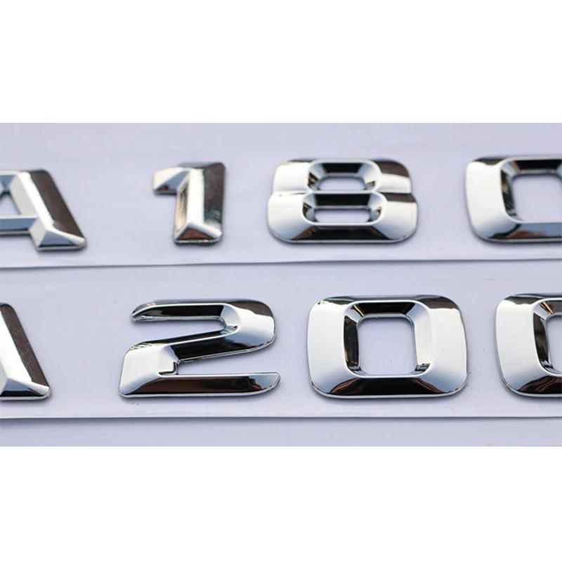 ABS 3D chrome lettering for car, rear trunk emblem,  stickers for Mercedes Benz A180, A200, A260, W176, W177