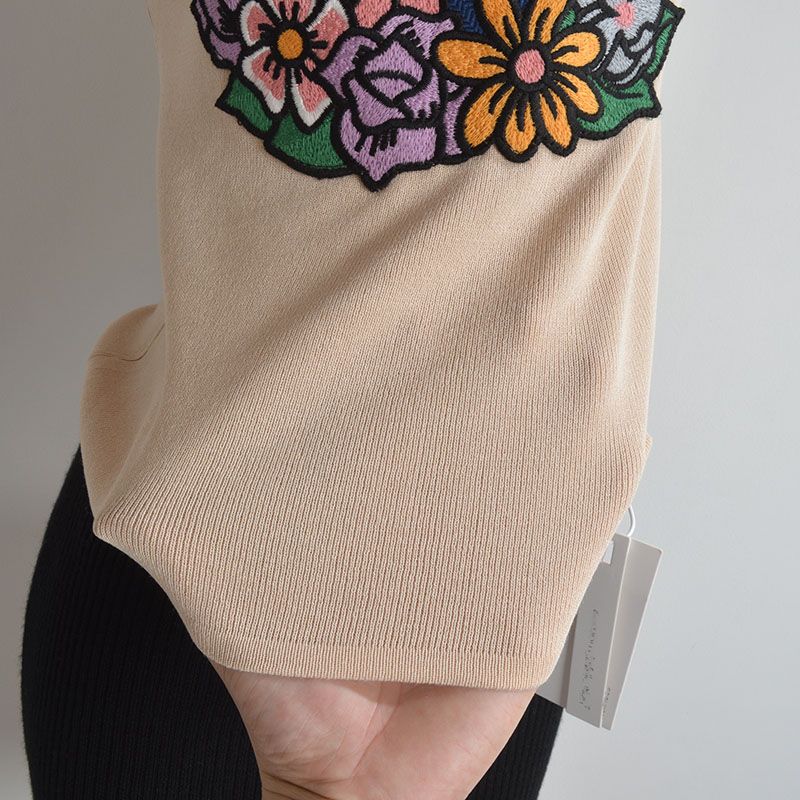 Pure Desire Rabbit Embroider Flying Sleeves Knitwear Female Summer Silm Figure Flattering Back Strap T-shirt Tops