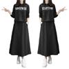Europäisches Frühling/Herbst Chic Zweiteiler: Langes Sweatshirt & Rock - Lässige koreanische Mode für Frauen