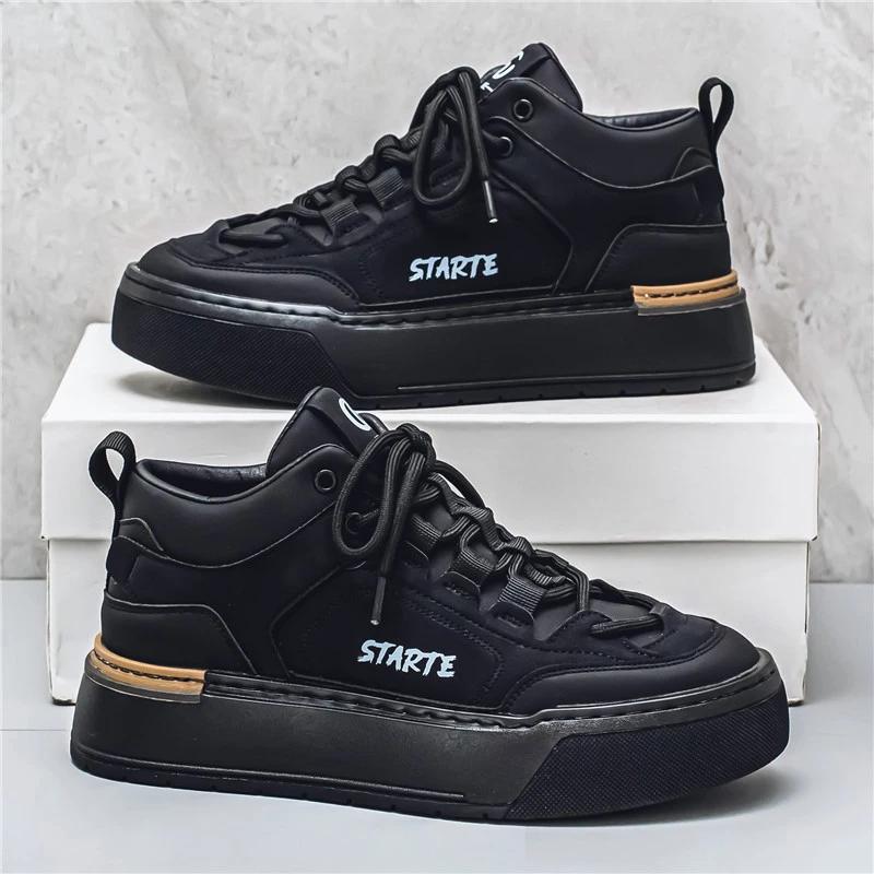 Sneaker Casual Herren Designer Weiße Board Schuhe Mode Mikrofaser Leder Stoff Obermaterial Höhe Erhöht Flache Plattform Sportschuhe
