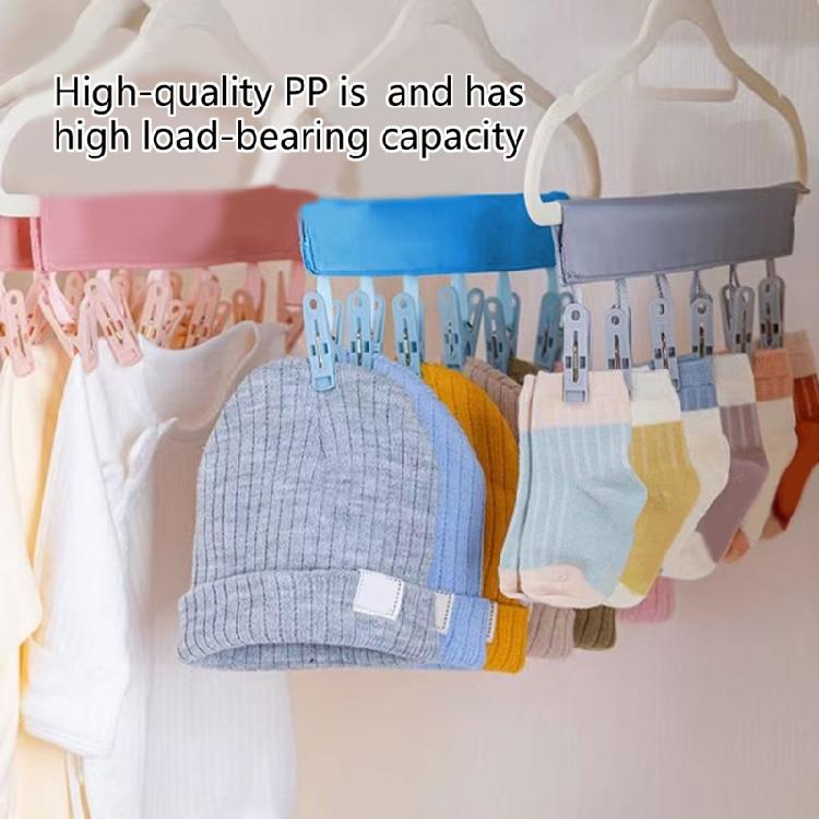 Portable Laundry Hanger for Small Garments, Folding Travel Design with 6 Hanging Grips and Easy Storage for Travel Use