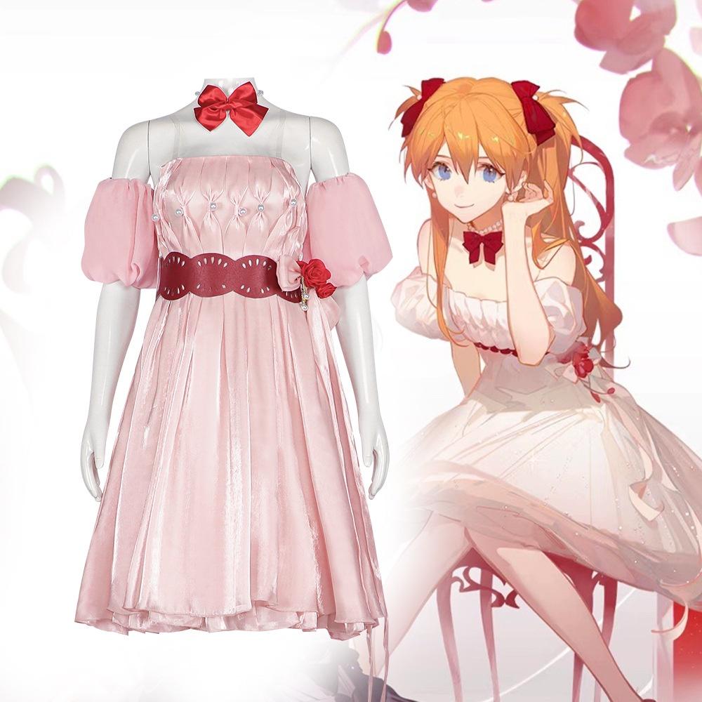 New Century Evangelion Asuka Langley Cosplay Costume By Xingzhiyuan Floral Pink Dress Set