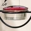 Backyard Bird Watching Supplies Metal Hanging Hummingbird Feeders for Outdoors Feeder with Red Glass Durable Iron Bath Bowl & Perch Decorative