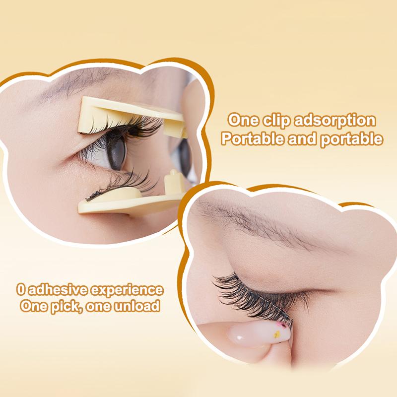 Magnetic Eyelashes Set 1 Pair Reusable No Glue Needed False Eyelashes With Magnetic Tweezers Curly Faux Lashes Makeup Tool