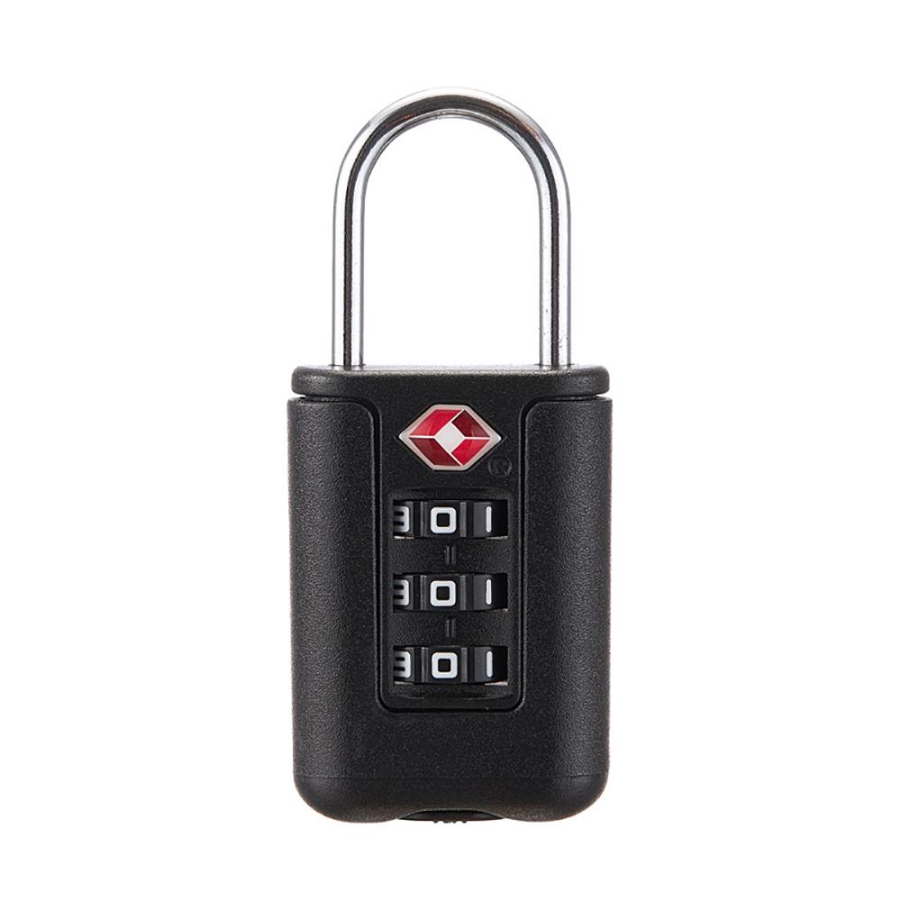 Customs Code Lock for Travel Luggage Password Changeable Black Lock Contrast Design Padlock 3 Digit Combination Lock