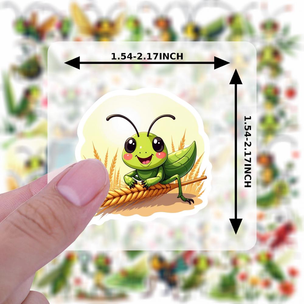 35-50 Stück Heuschrecken-Thema Aufkleber Insektenaufkleber Klassenzimmer Lehrer Belohnung Schreibwarenaufkleber DIY Gepäck Laptop Telefon Gitarre