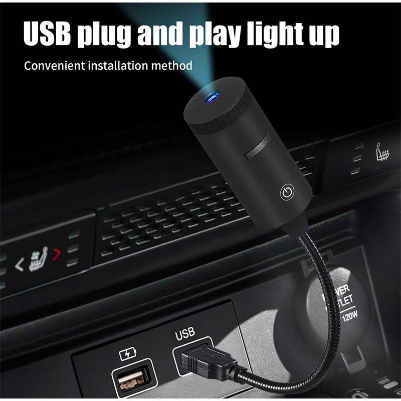 USB Starry Sky Projector Lamp Atmosphere Light Plug and Play Romantic Star River Night Light Bedroom/Car Top Projection Light