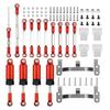 PEWETE RC Car Spare Parts Link Rod Seat Shock Absorber for 1:16 WPL C14, C24, C24-1, B14, B24FY Hobby Modification Accessories - Red