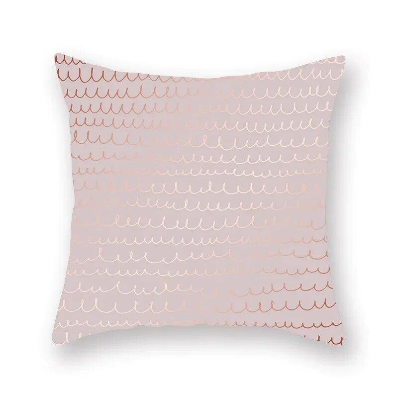 Rose Gold Abstract Printing Throw Pillow Cover Living Room Sofa Office Car Seat Lumbar Cushion   Home Decoration