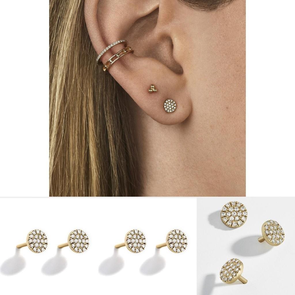 Alloy Round Unique Stud Earrings Minimalist European American Trendy Jewelry
