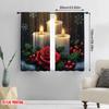 2pcs,2D Plane Printing Minimalist Curtains Christmas Candles Holly Rose (2) Versatile Polyester (without Rod) Home Decor Ldeal