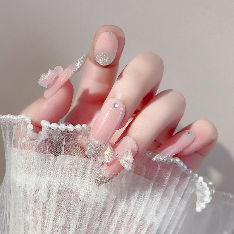 30 Pcs Soft Carved Glitter Bow Nail Art Charms Cute Resin Nails Decoration Supplies Jewelry Accessories Diy