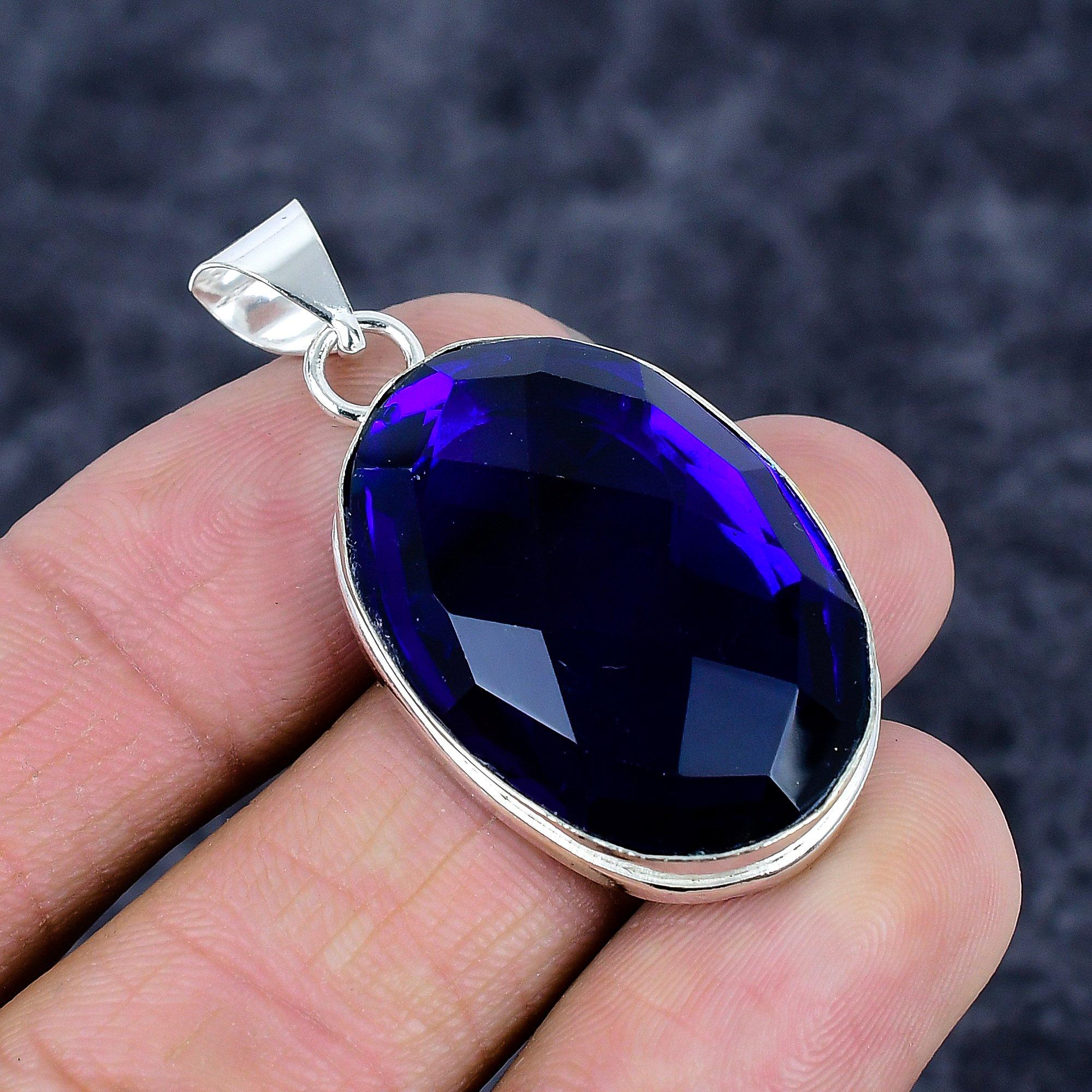 

Blue Topaz Gemstone Handmade 925 Sterling Silver Jewelry Pendant 1.77 M-3251