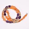 Natural Carnelian Amethyst Citrine Mix Shape Beads Necklace 3-12 Mm 18" UB-8359 UB-8359