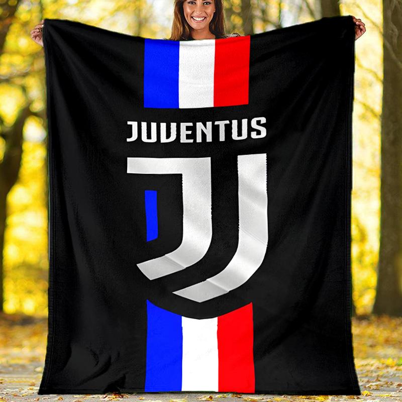 1pc Juventus Theme Blanket - Digital Print, Polyester, Cozy for All Seasons, Perfect for Outdoor, and Travel