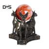 Faux Crystal Ball Display Stand Black Cat Animal Hand Holder Resin Statue Sculpture Home Office Bookshelf Desktop Decoration Ornament
