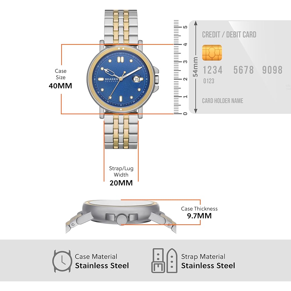 Skagen Men's Signatur Sport Three-Hand Date Two-Tone Stainless Steel Watch, SKW6921