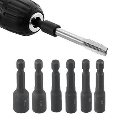 Screw Tap Socket Adapters 6pcs with Extension Bar for Model Manufacturing