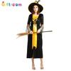 Orange And Unique Black Witch Cosplay Outfit Perfect For Halloween And Cosplay Events