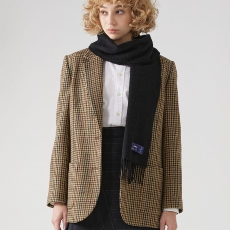 ABRAHAM MOON Merinowolle Schal 25cm - Schwarz