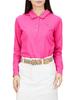 FootJoy Modern Classic Rib Knit Long Sleeve Stretch Golf Shirt, Women's, Pink, Size S (FJW-F23-S03)