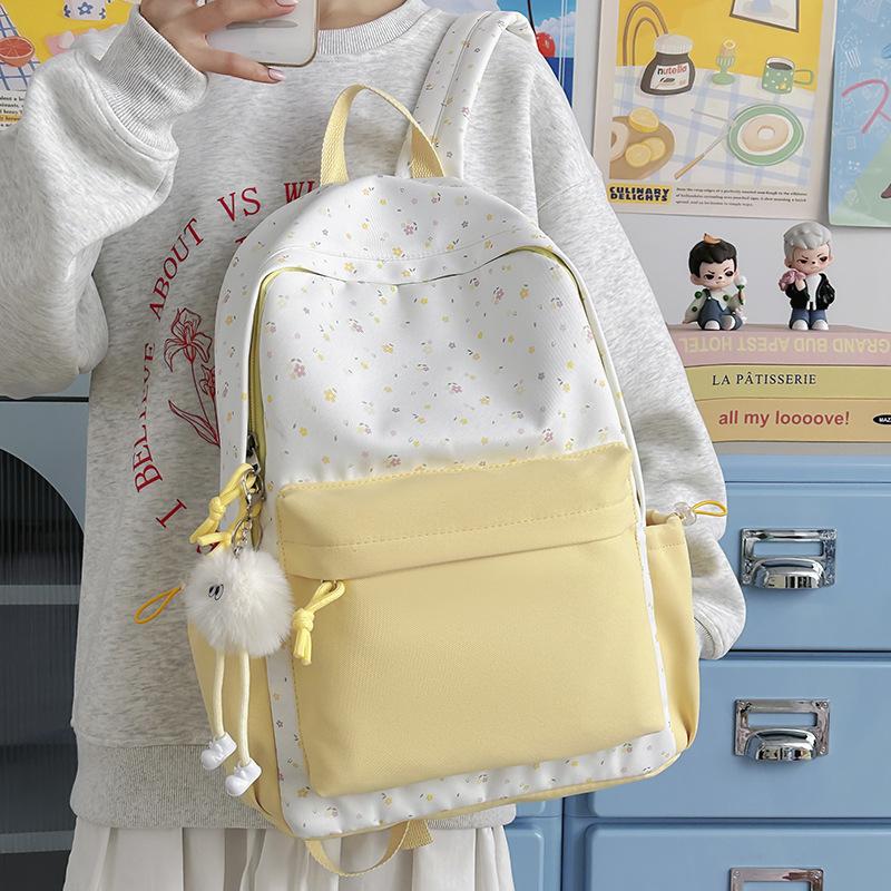 Schoolbagins niche cute lightweight double backpack Japanese fashion simple schoolbag high value student large capacity backpack
