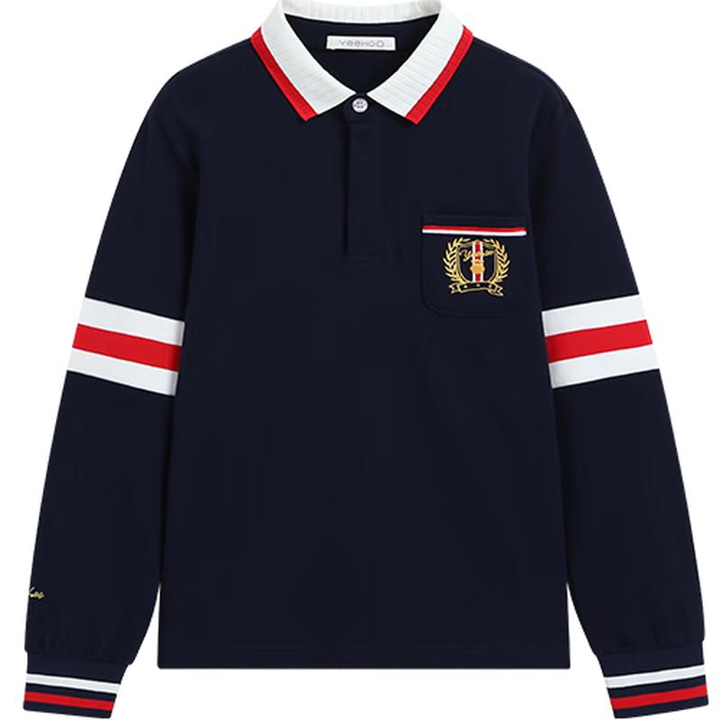 YEEHOO Boys  Long-Sleeve Antibacterial Polo Shirt 120