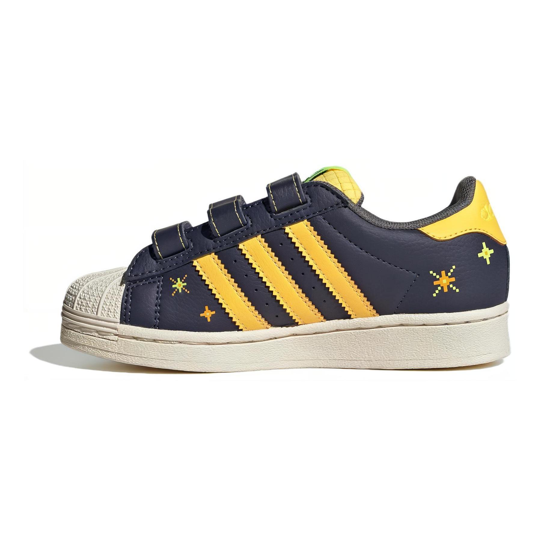 Adidas Originals SUPERSTAR COMFORT CLOSURE Cushioning Abrasion Resistant Breathable Low top Kids  Skateboarding Shoes IF4321 33