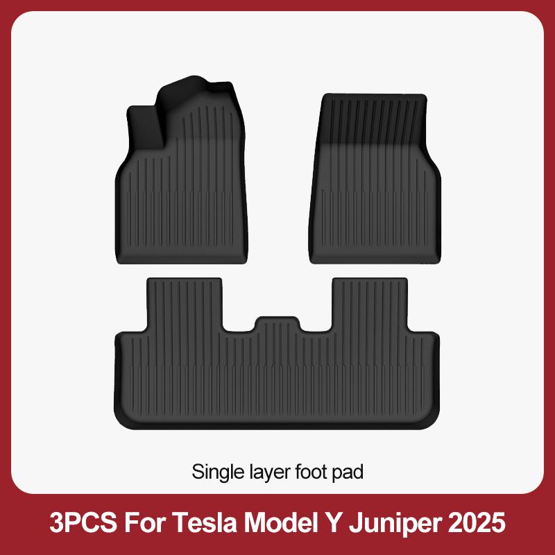 Car Floor Mats For 2026 2025 New Tesla Model Y Juniper All Weather TPE Floor Mat Cargo Liner Rear Trunk Mat Frunk Backrest Mats