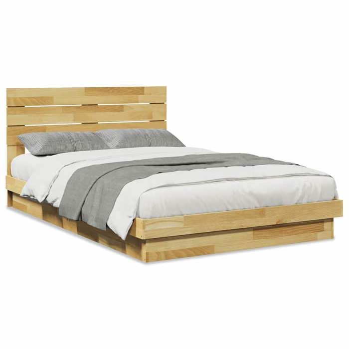 VidaXL Bed Frame with Headboard Without Mattress 120x190 Cm 3324141