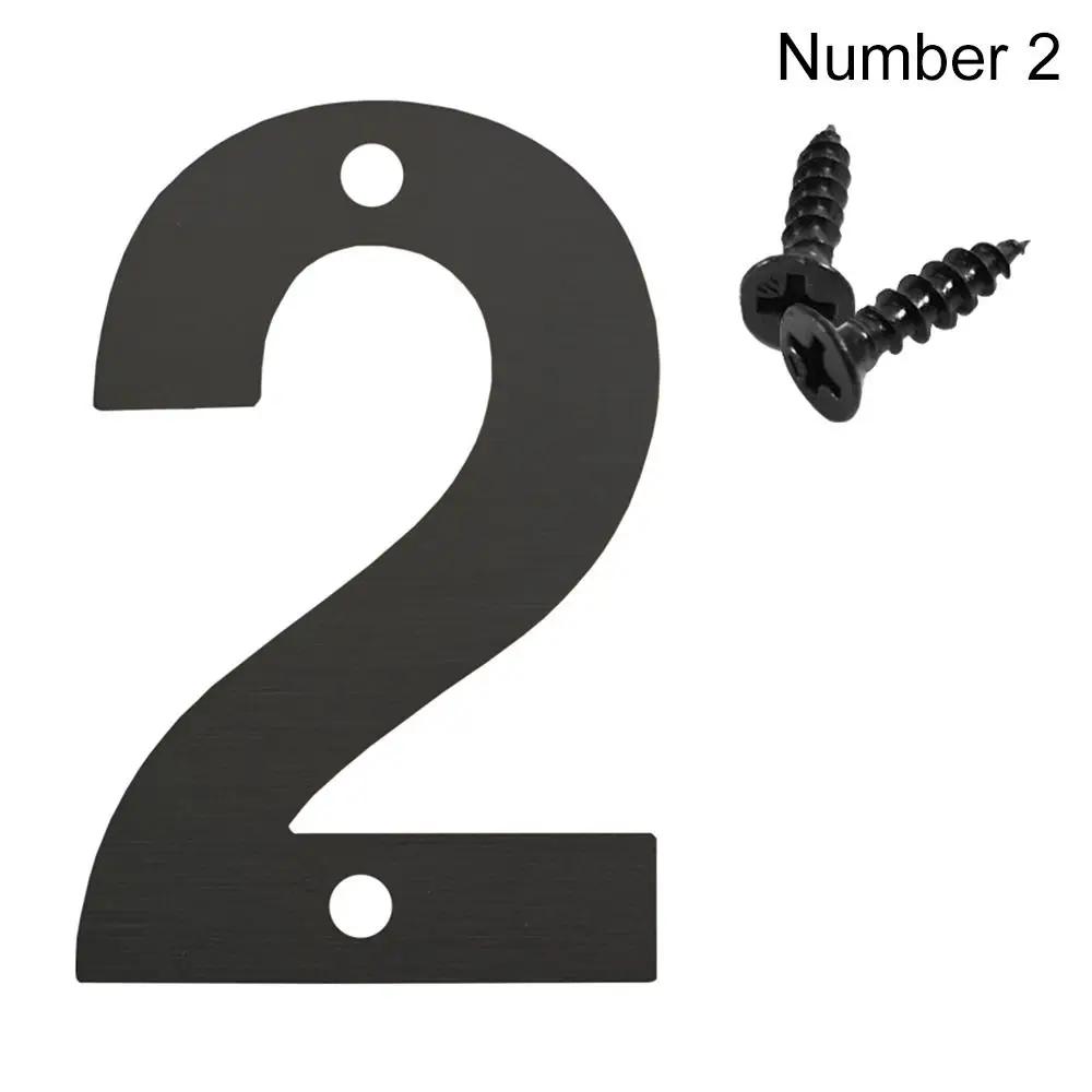 Fashion Stainless Steel Door Label with Screw Durable Black 0 To 9 Numeral Tag Number Plate Sign For Home Mailbox Hotel Address