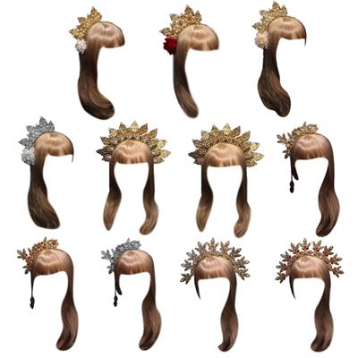 DIY Gotisches Stirnband Dunkle Krone Stirnband Braut Diademe Blumen Prinzessin Kopfschmuck Haarreif Barocke Blume Stachelige Diademe