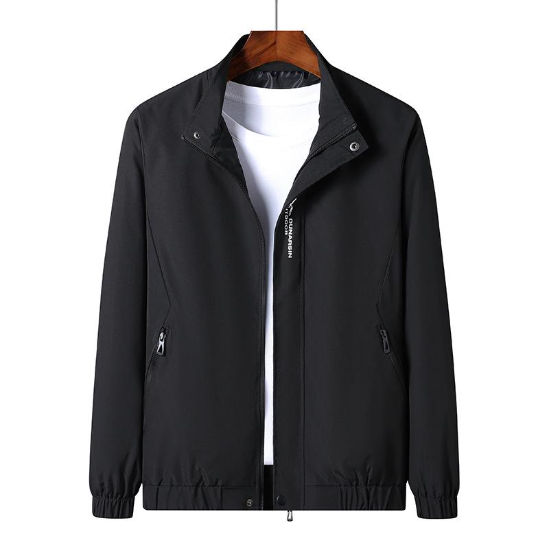 

Men s Stand-up Collar Jacket - Spring/Autumn 2026 Korean Casual Plus Size Student Outerwear M чёрный