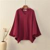 Bat Sleeve T-Shirts Vintage Women Cotton Linen V-Neck Solid Color Women Cloths Casual T-Shirts