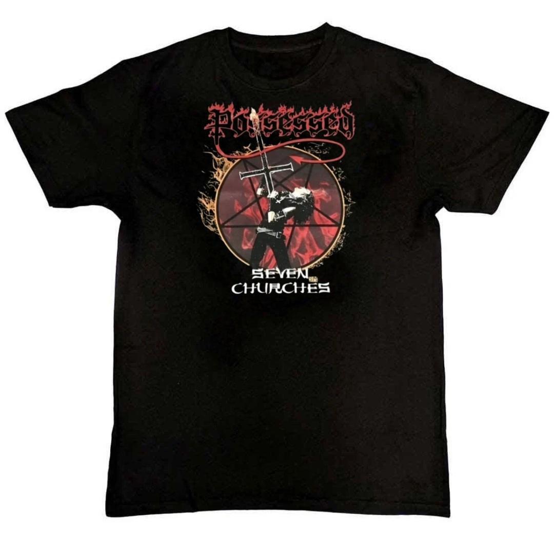 Vtg Possessed Band Seven Churches Graphic Mens T-Shirt M