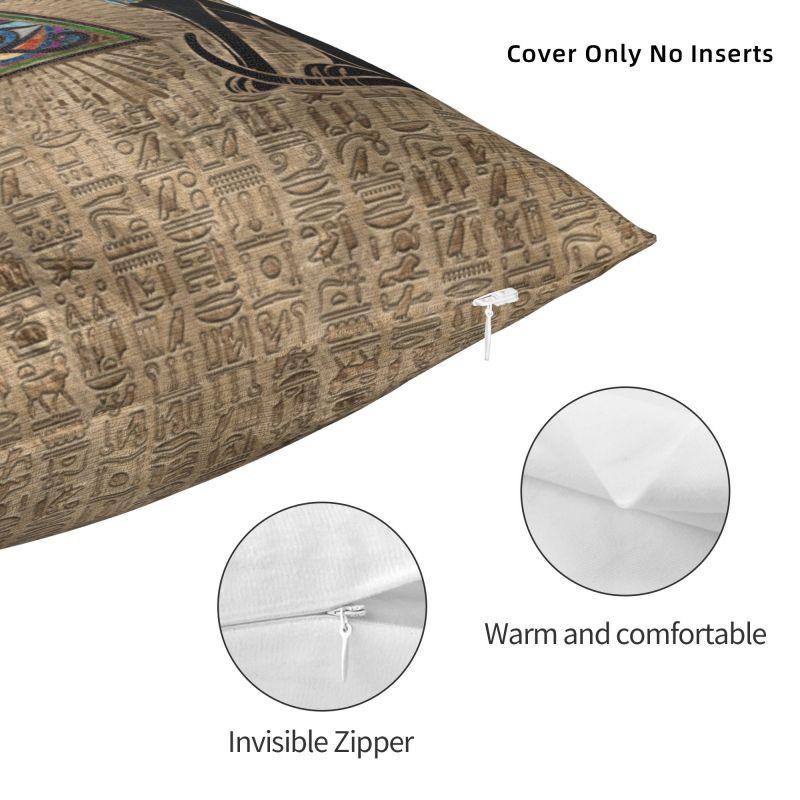 Egyptian Cats And Eye Of Horus 4 Cushion Cover Egypt Velvet Modern Pillow Case for Sofa