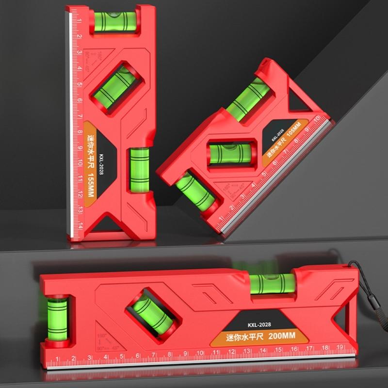 Magnetic Torpedos Level and Ruler, 180/90/45/45 Degree Bubble,Horizontals Ruler Spirits Level for Woodworking