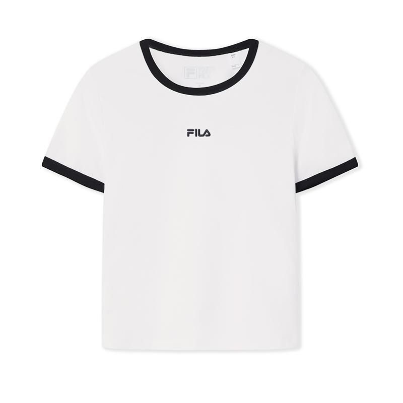 

FILA Original Cool Touch Fashion Versatile Short Sleeve T-Shirt Women tops Cloud-Mushroom-White F11W629110FWT S